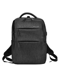 Barebag Pierre Cardin Elegantní černý pánský batoh s kapsou pro notebook, USB