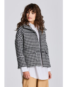 BUNDA GANT D1. HOUNDSTOOTH CROPPED JACKET černá M