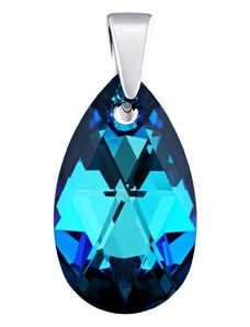 Silvego Stříbrný přívěsek Kapka 16mm se Swarovski Crystals Bermuda Blue LSW172P