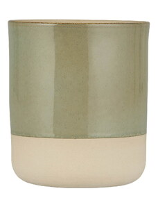 IB LAURSEN Keramický obal na květináč Green/Beige Edge 16 cm