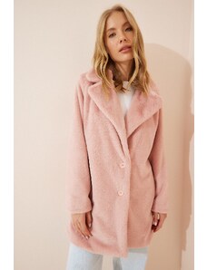 Happiness İstanbul Women's Pink Faux Fur Coat