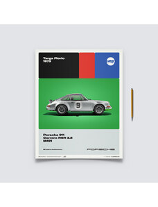 Automobilist Posters | Porsche 911 Carrera RSR 2.8 - 50th Anniversary - Targa Florio - 1973, Classic Edition, 40 x 50 cm