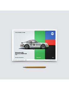 Automobilist Posters | Porsche 911 Carrera RSR 2.8 - 50th Anniversary - Targa Florio - 1973, Mini Edition, 21 x 30 cm