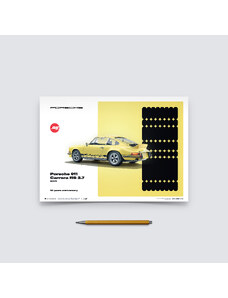 Automobilist Posters | Porsche 911 Carrera RS 2.7 - 50th Anniversary - 1973 - Yellow, Mini Edition, 21 x 30 cm