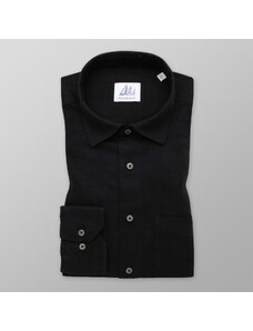 Willsoor Pánská klasická košile černá s hladkým vzorem 14427