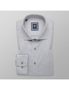 Willsoor Pánská klasická košile světle šedá s hladkým vzorem 14433
