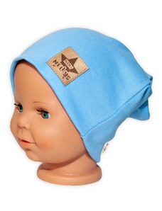 Baby Nellys Hand Made Dětská funkční čepice s dvojitým lemem - sv. modrá