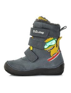 D.D. step chlapecké dětské celokožené zimní boty W023-406A Blue