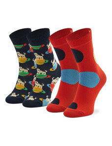 Sada 2 párů dětských vysokých ponožek Happy Socks