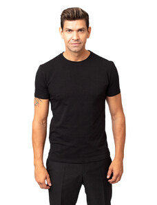 Loram Pánské tričko NOBILIS s kulatým výstřihem černé