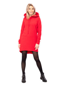 Loram Mikinové šaty z teplákoviny CURCUMA červené s kapucí