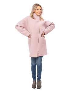 Loram Vlněný kabát na zip AFRAMOMUM pudrově růžový