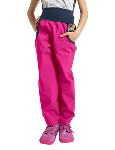 Unuo, Dětské softshellové kalhoty s fleecem Basic, Fuchsiová, Kolibřík
