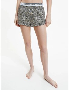 Dámské pyžamové šortky QS6437E - V4L Fialová se zvířecím vzorem - Calvin Klein