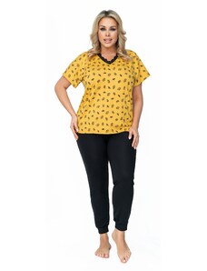 Donna Pyžamo Queen Plus Size Hořčice