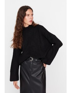 Trendyol Black Soft Textured Basic Knitwear Sweater