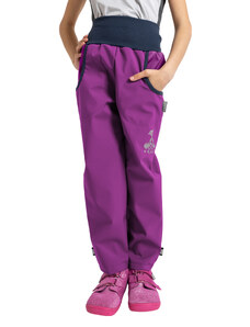 Unuo, Dětské softshellové kalhoty s fleecem Basic, Ostružinová