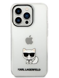 Ochranný kryt pro iPhone 14 Pro - Karl Lagerfeld, Choupette Logo Transparent