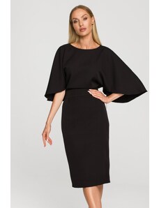 MOE Černé šaty s širokými rukávy M700