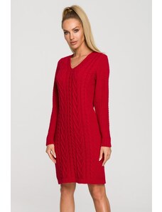 MOE Červené svetrové šaty M713
