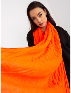 Fashionhunters Fluo oranžový vzdušný šátek s řasením
