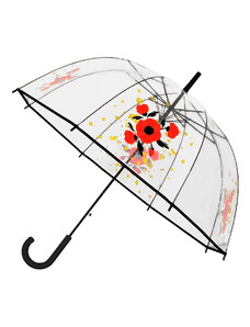 Falconetti Dámský holový průhledný deštník VLČÍ MÁKY 1