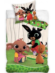 Carbotex Dětské ložní povlečení do velké postele Zajíček Bing - motiv Piknik na zahradě - 100% bavlna - 70 x 90 cm + 140 x 200 cm