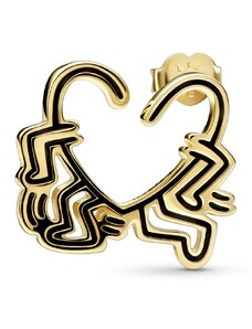 Keith Haring x Pandora jednotlivá náušnice Chodící srdce