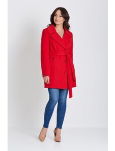 Maistyle Červený kabátek s páskem Roxana