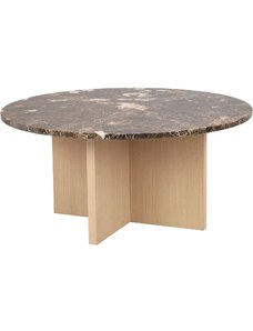 Hnědý mramorový konferenční stolek ROWICO BROOKSVILLE 90 cm