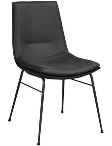 Černá kožená jídelní židle ROWICO LOWEL