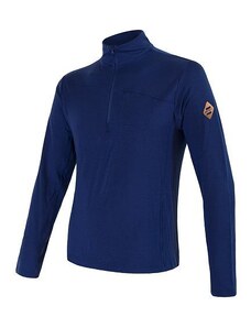 SENSOR MERINO EXTREME pánské triko dl.rukáv zip deep blue