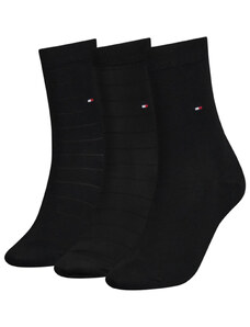 Tommy Hilfiger dámské černé ponožky 3 pack