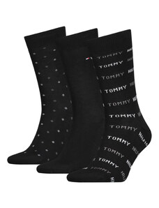 Tommy Hilfiger pánské černé ponožky 3 pack