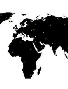 WALLVINIL Samolepky na zeď - Puntíky na Mapu světa
