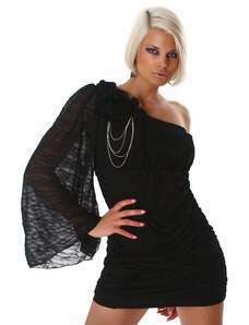 Lili Dámské černé šaty s jedním rukávem