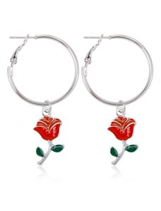 Fashion Jewelry Náušnice kruhy s růží