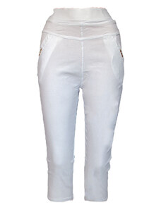 Clasic Fashion Dámské bílé tříčtvrteční šortky
