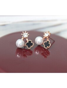 Fashion Jewelry Náušnice čtyřlístek a perla