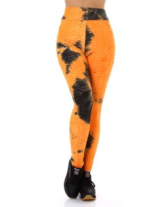 Fashion Design Oranžové sportovní legíny s push up efektem