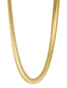 ORNAMENTI Pozlacený náhrdelník Flat Snake gold