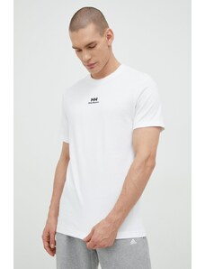 Bavlněné tričko Helly Hansen YU PATCH T-SHIRT bílá barva, s aplikací, 53391