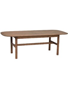 Tmavě hnědý dubový konferenční stolek ROWICO HAMMOND 135 x 62 cm