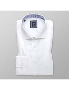 Willsoor Pánská klasická košile bílá s hladkým vzorem a ozdobnými prvky 14457