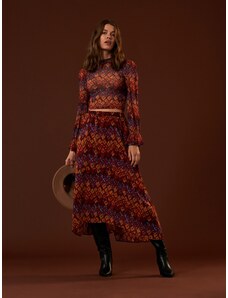 Sinsay - Vzorovaná midi sukně - vícebarevná