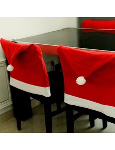 Vánoční potah na židle - Vánoční červená čepice
