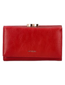 PATRIZIA Příjemná dámská kožená peněženka v luxusním provedení Belasi, červená hladká