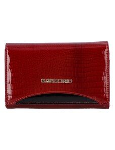 Gregorio Menší dámská kožená lakovaná peněženka Lorus, červeno/černá