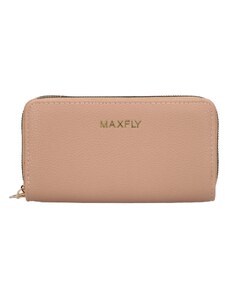 MaxFly Velká dámská koženková peněženka Luneta, světle béžová
