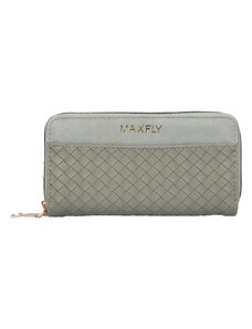 MaxFly Velká a prostorná dámská koženková peněženka Dolly, šedá